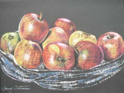 'Apples in a bag' - pastel on paper